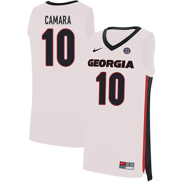 2020 Men #10 Toumani Camara Georgia Bulldogs College Basketball Jerseys Sale-White